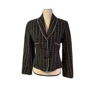 Talk Of The Walk Atlantic City Tweed Blazer Jacket Womens S Career 6 FLAW